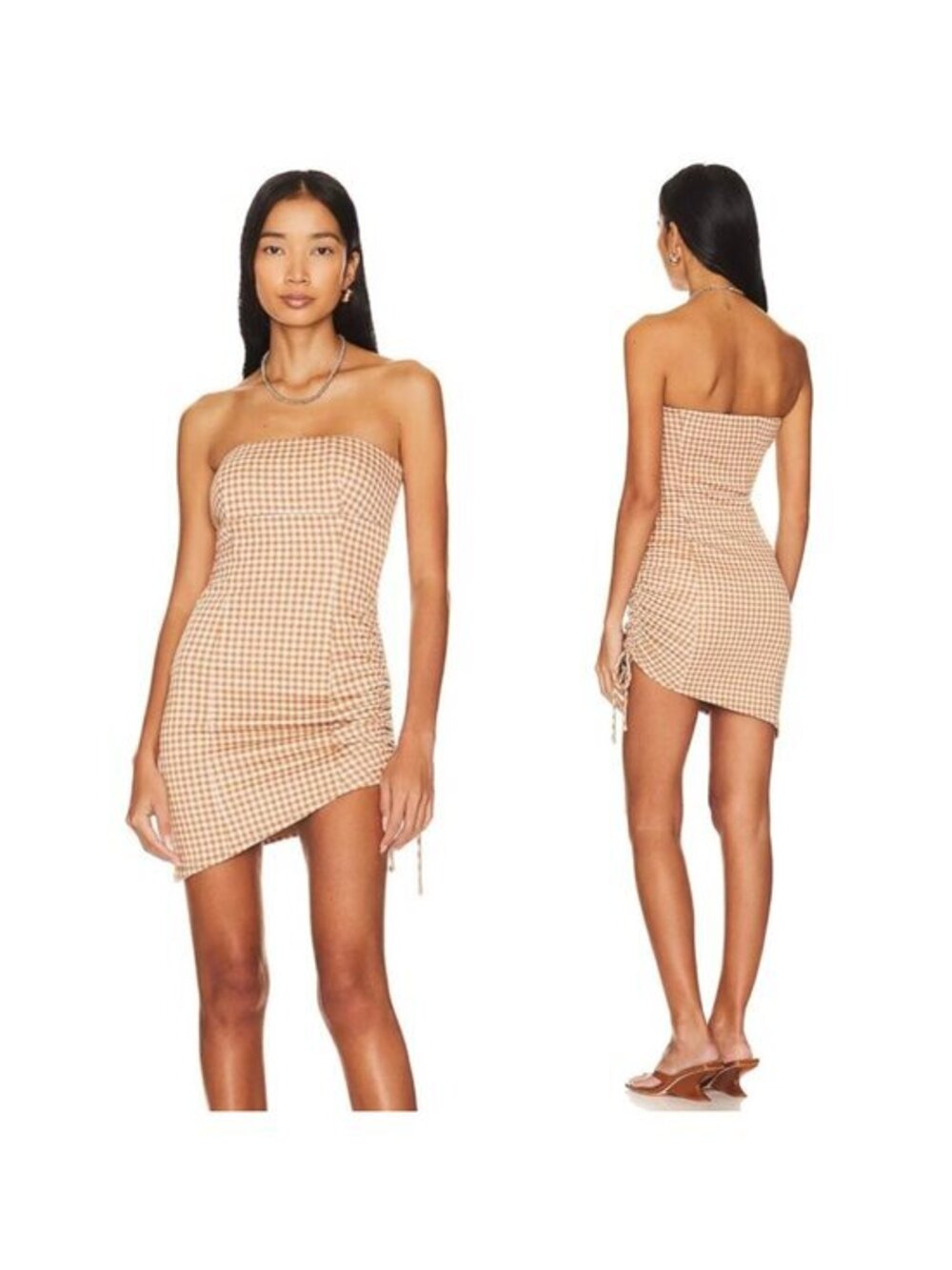 Lovers and Friends Chelsea Mini Dress in Brown & White
